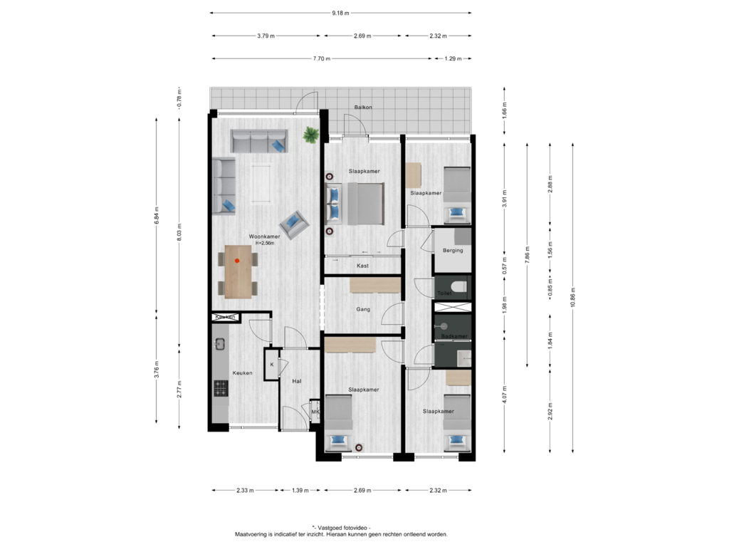 View floorplan of Appartement of Prins Willem-Alexanderpark 497