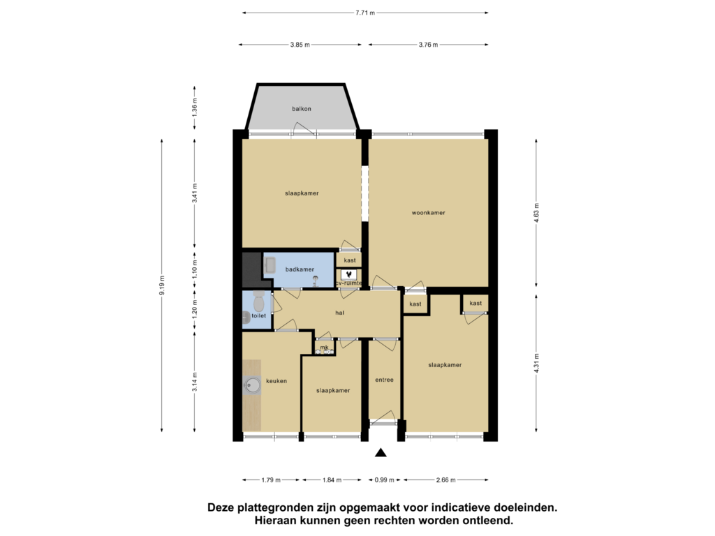 View floorplan of Appartement of van Wassenaersheuvel 59