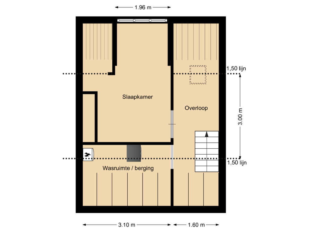 Bekijk plattegrond van Tweede etage van Meekrapstraat 22