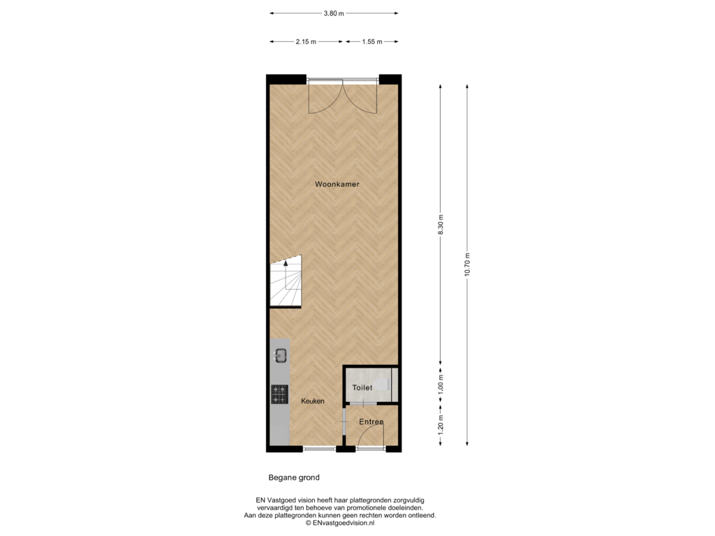 View floorplan of Begane grond of Noorderhoofdstraat 41-B