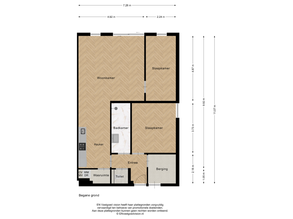 View floorplan of Begane grond of Noorderhoofdstraat 41-C