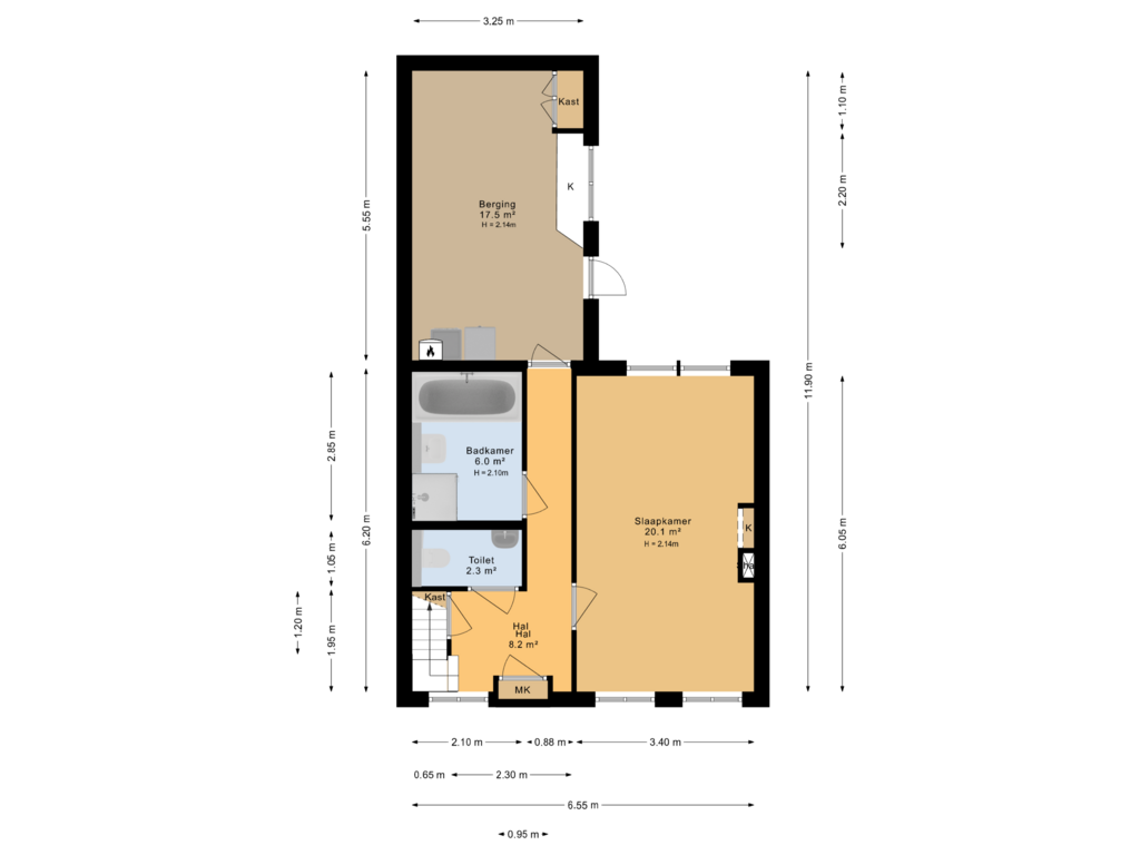 View floorplan of Souterrain of Parksterbolwerk 15