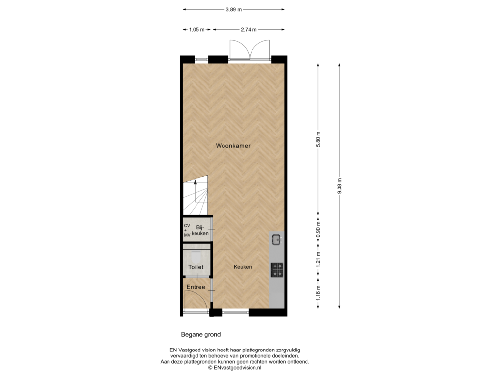 View floorplan of Begane grond of Noorderhoofdstraat 41-H