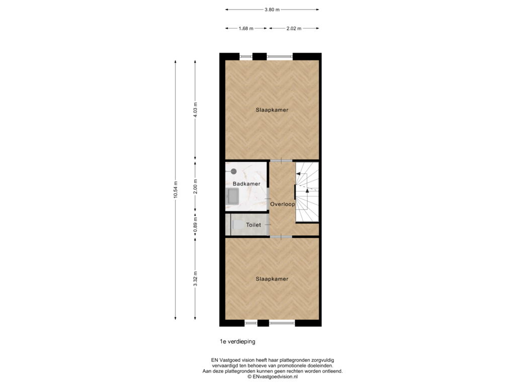 Bekijk plattegrond van 1e verdieping van Noorderhoofdstraat 41-A