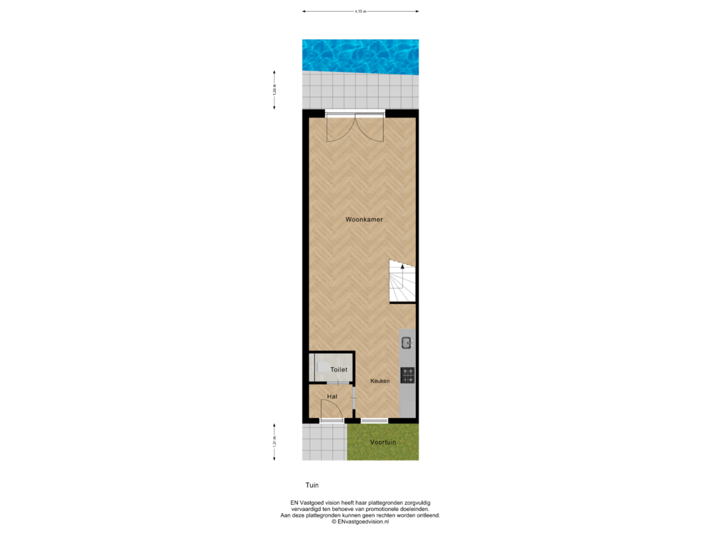 Bekijk plattegrond van Tuin van Noorderhoofdstraat 41-A