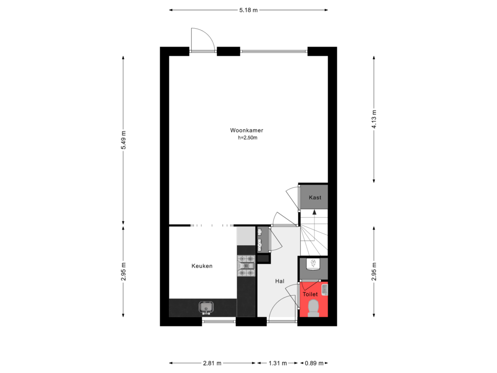 Bekijk plattegrond van Begane Grond van Baroniestraat 16