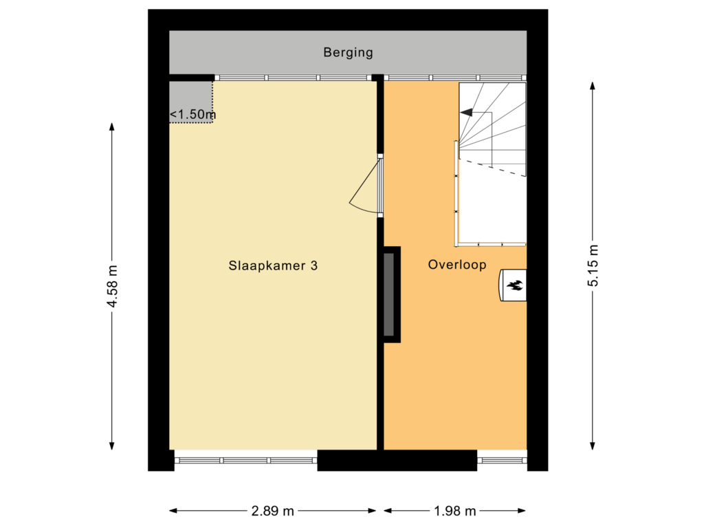 Bekijk plattegrond van Tweede Verdieping van Pottenbakkerstraat 36