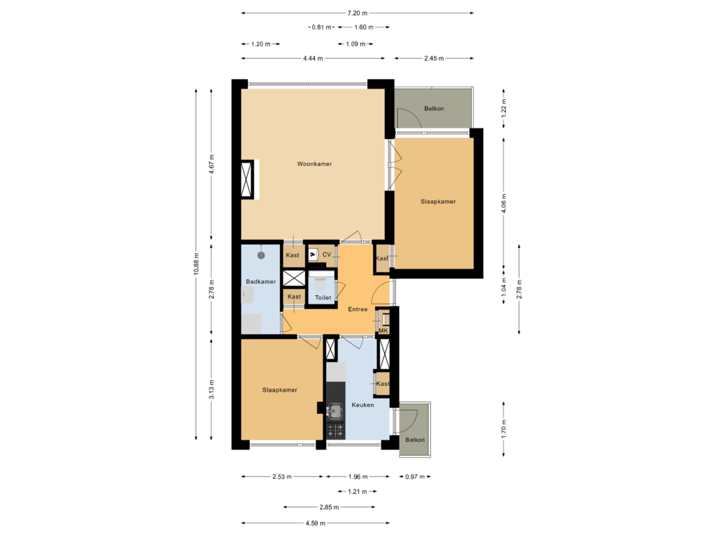 View floorplan of Appartement of Edisonlaan 113