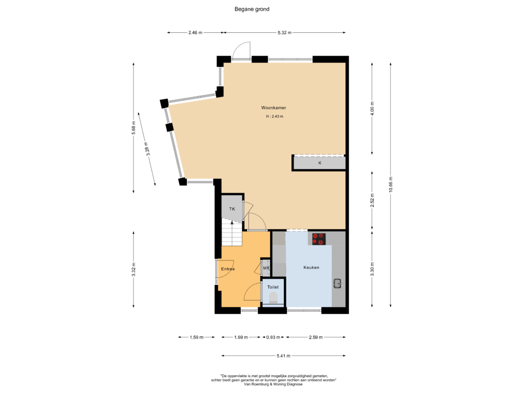 Bekijk plattegrond van Begane grond van Zomertuin 27