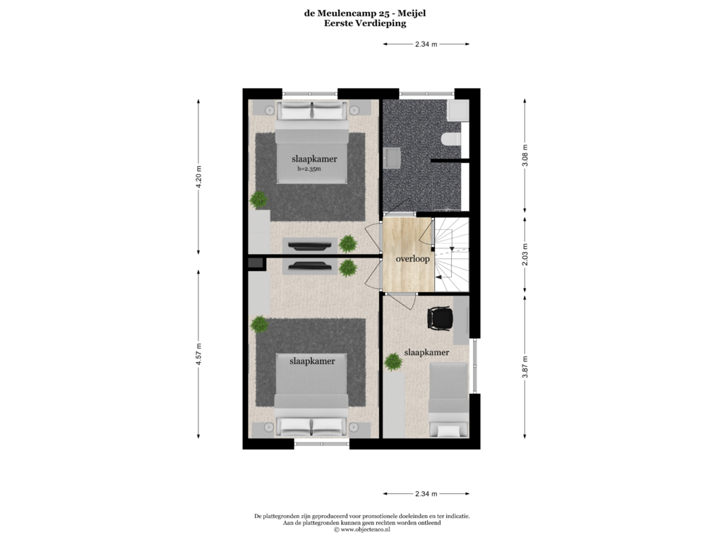 Bekijk plattegrond van EERSTE VERDIEPING van De Meulencamp 25