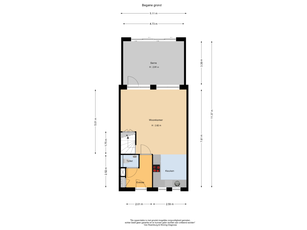 Bekijk plattegrond van Begane grond van Minorcalaan 19