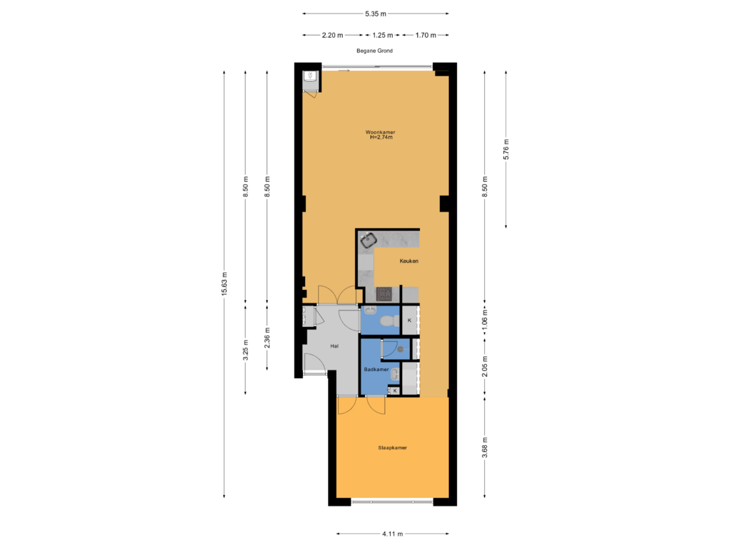 View floorplan of Begane Grond of Tannhäuserstraat 11