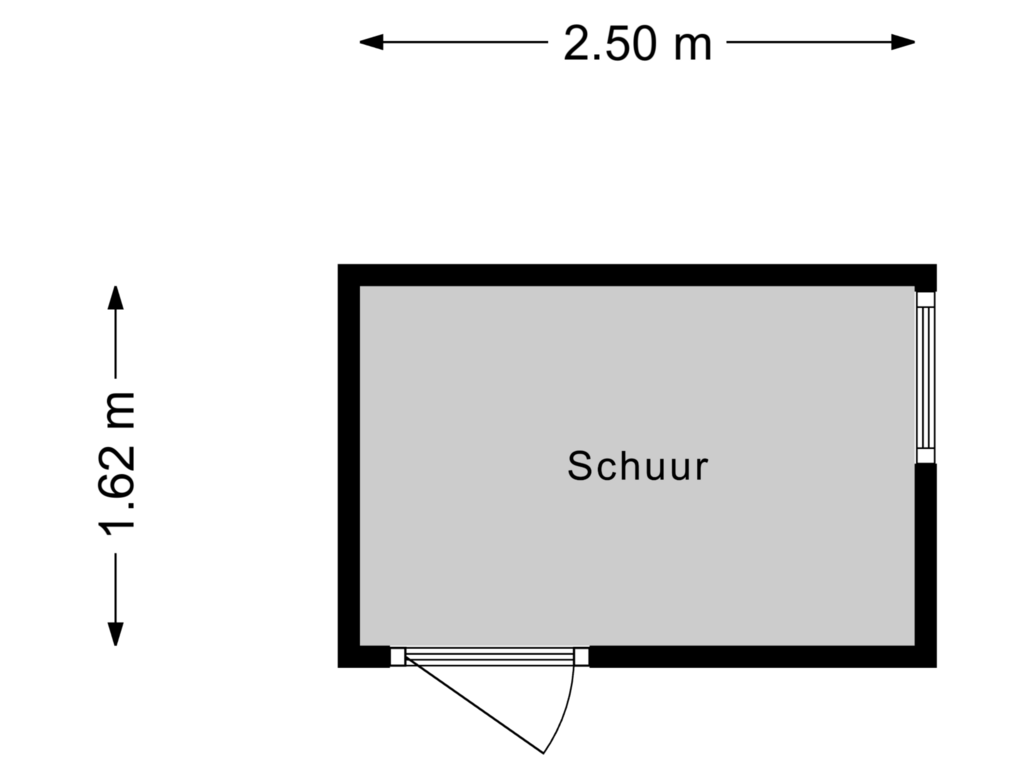 View floorplan of Schuur of Tannhäuserstraat 11