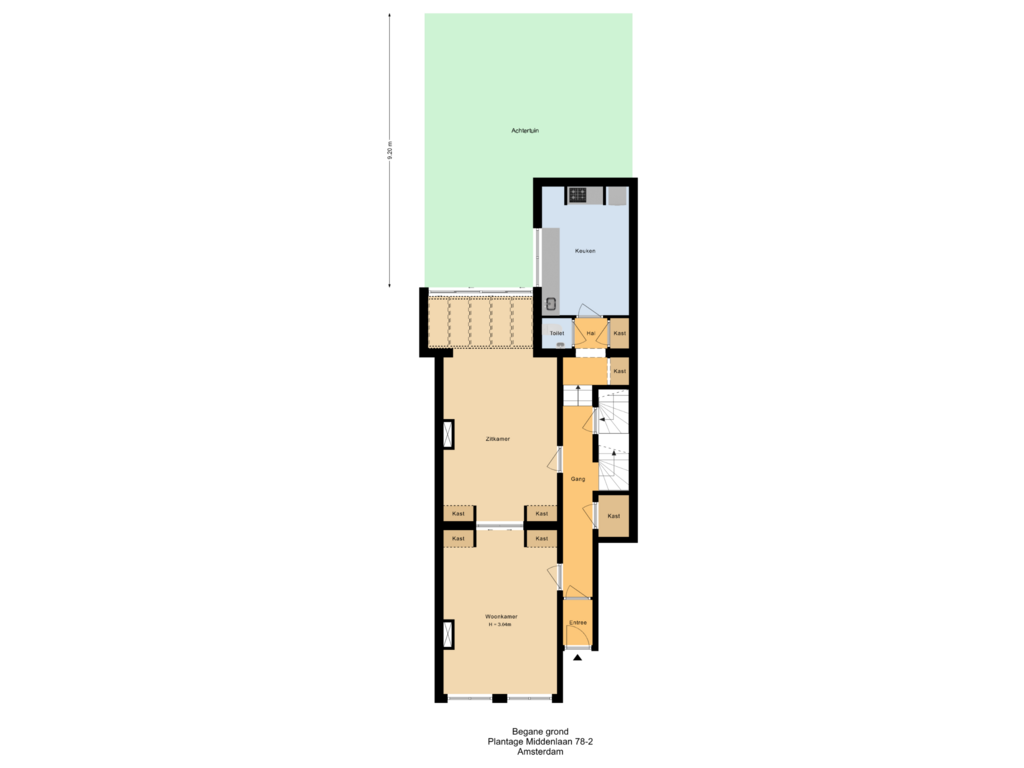 View floorplan of Situatie of Plantage Middenlaan 78-H