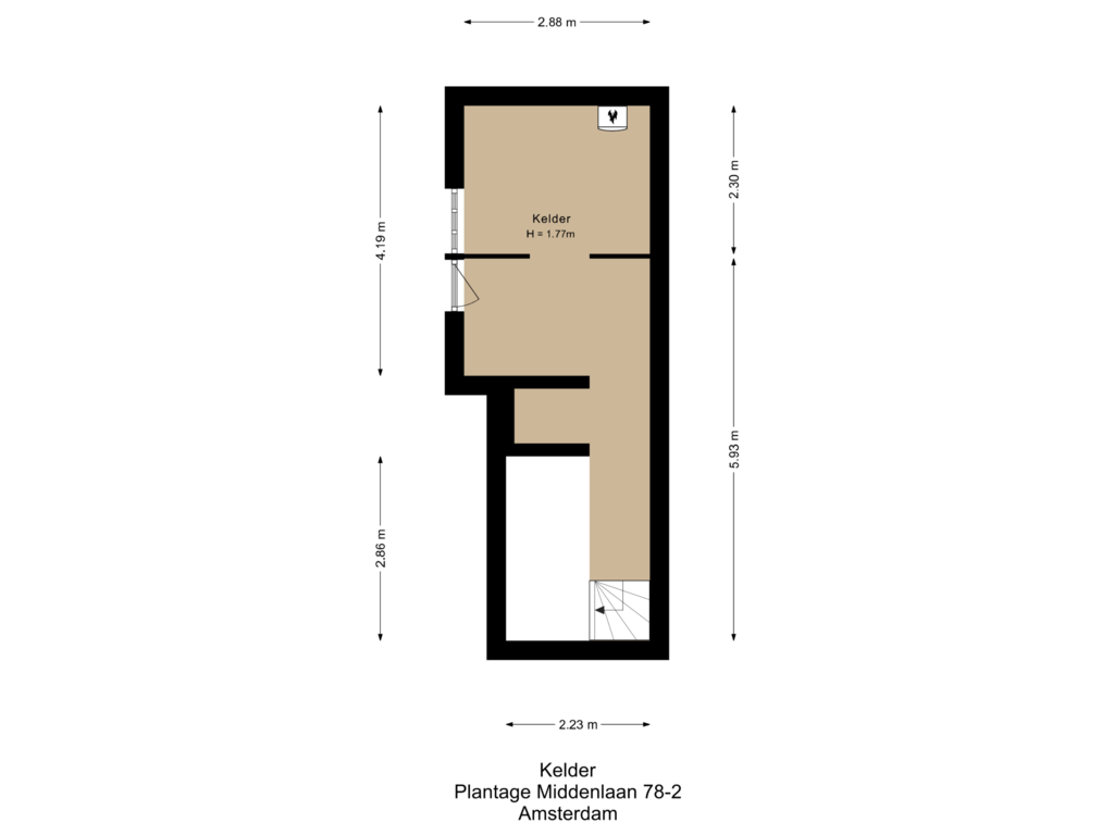 View floorplan of Kelder of Plantage Middenlaan 78-H