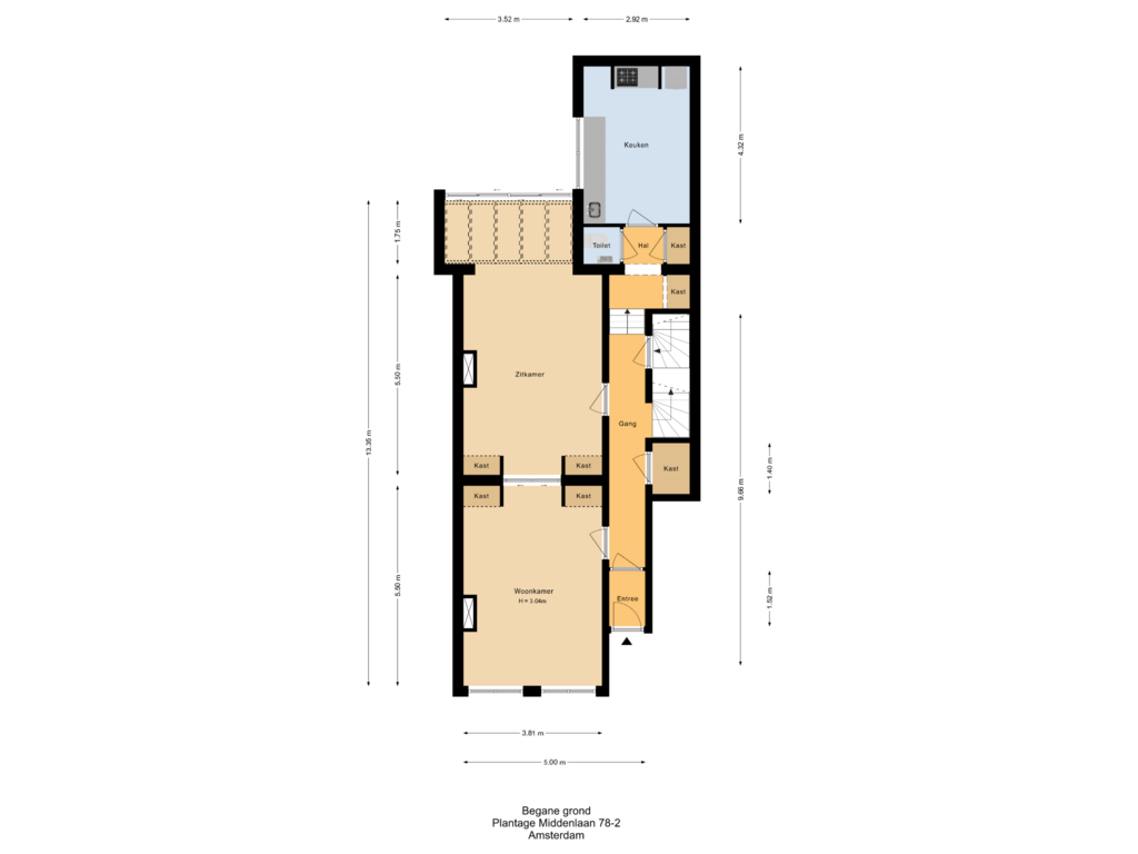 View floorplan of Begane grond of Plantage Middenlaan 78-H