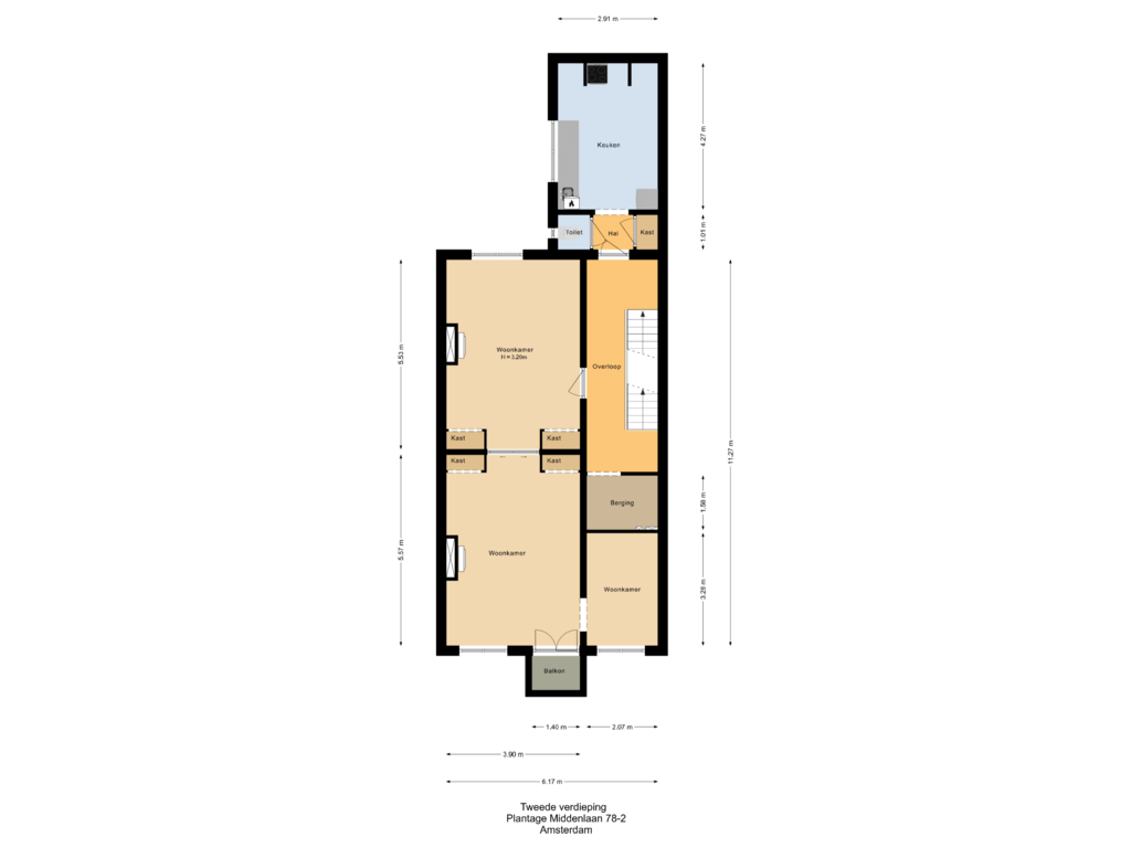 View floorplan of Tweede verdieping of Plantage Middenlaan 78-H