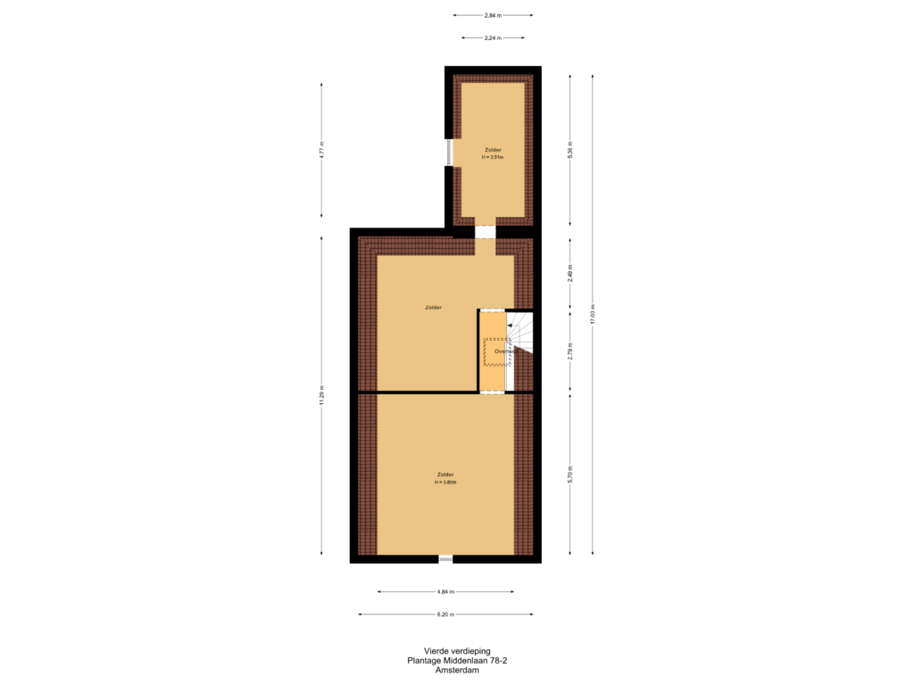 View floorplan of Vierde verdieping of Plantage Middenlaan 78-H