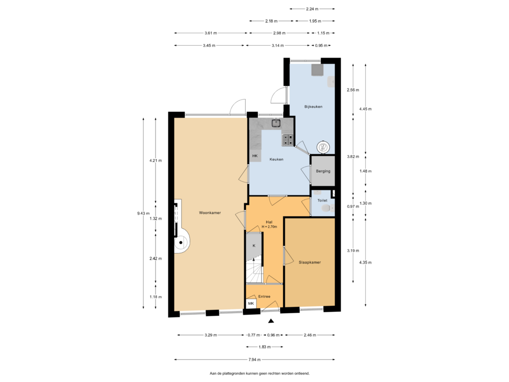 Bekijk plattegrond van Begane Grond van Langendijk 23