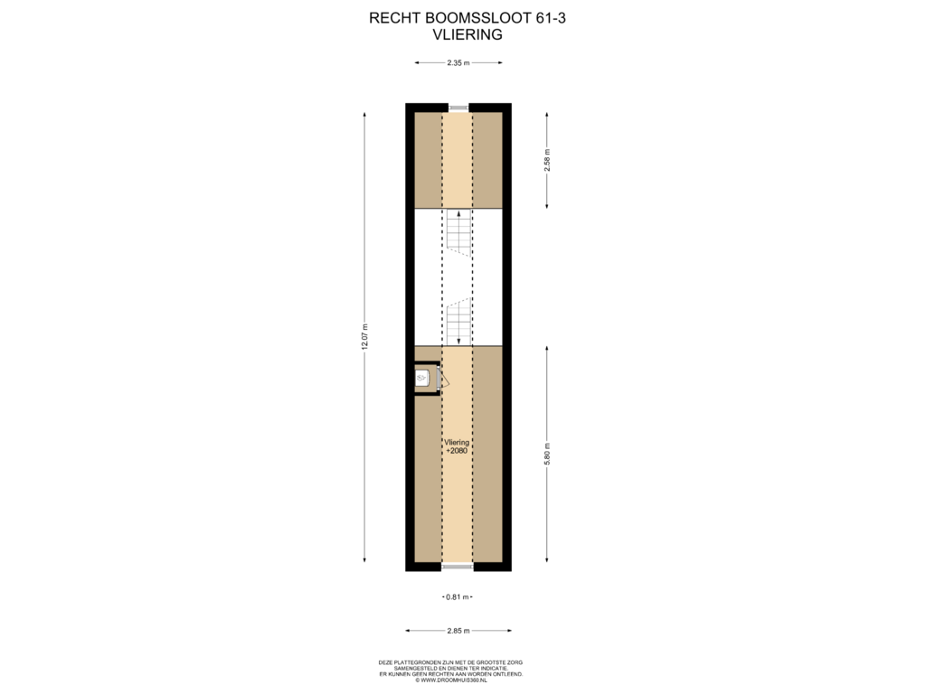 Bekijk plattegrond van Vliering van Recht Boomssloot 61-3