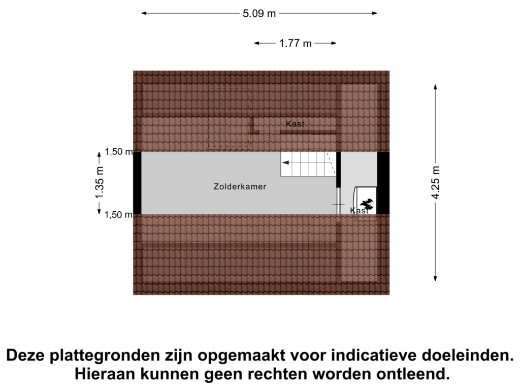 Bekijk plattegrond van Zolder van Groeninx van Zoelenstraat 2