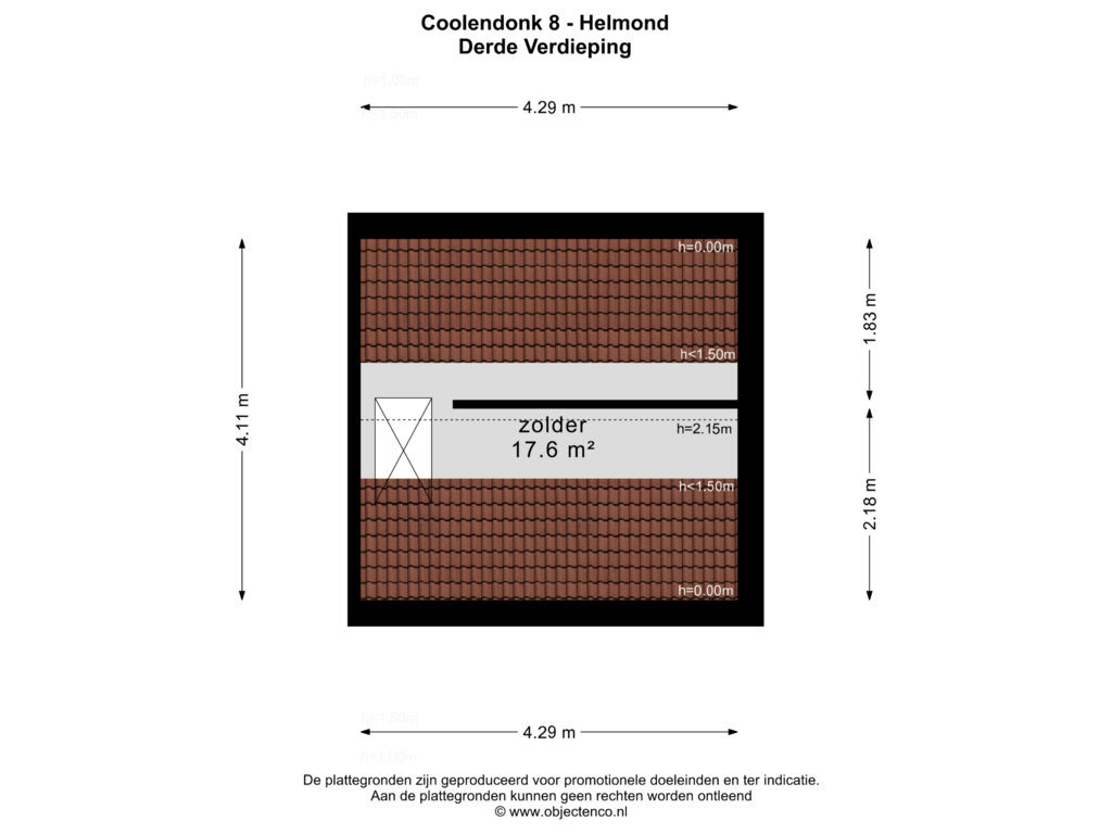 Bekijk plattegrond van DERDE VERDIEPING van Coolendonk 8