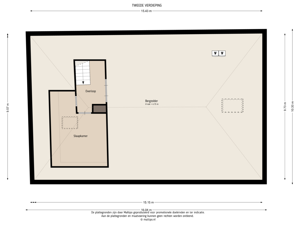 Bekijk plattegrond van Tweede verdieping van Kruisstraat 17