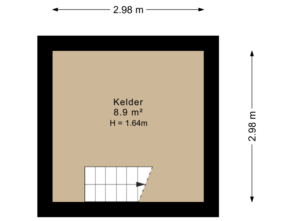 Bekijk plattegrond van Kelder van Nijewei 36