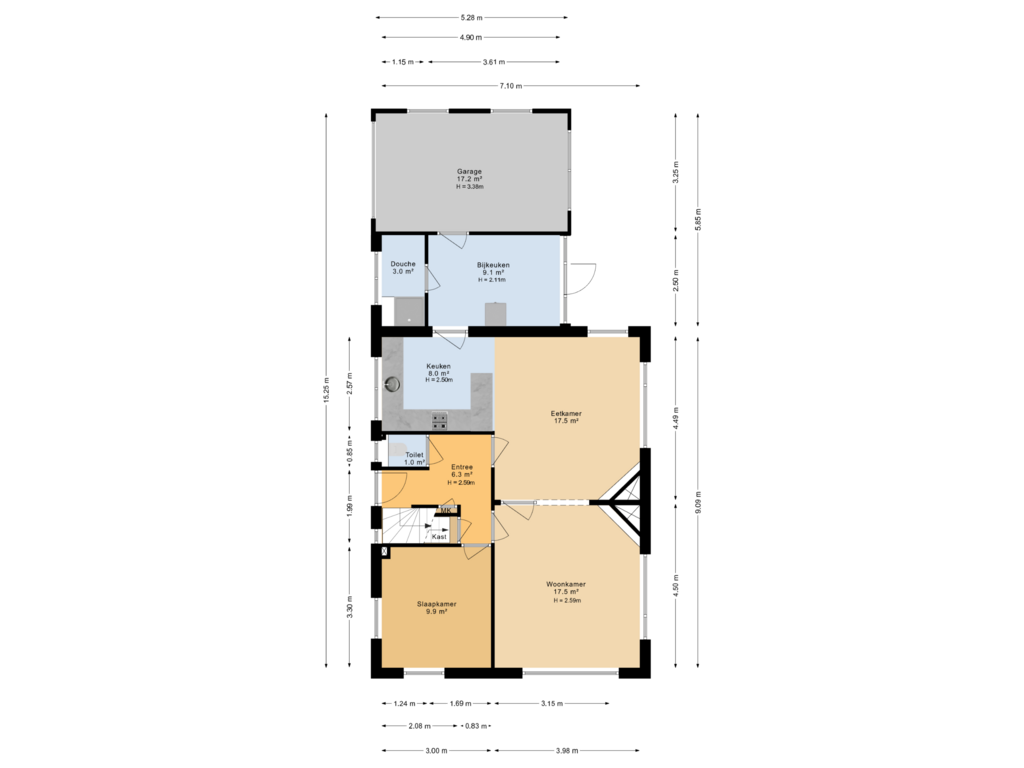 Bekijk plattegrond van Begane grond van Nijewei 36