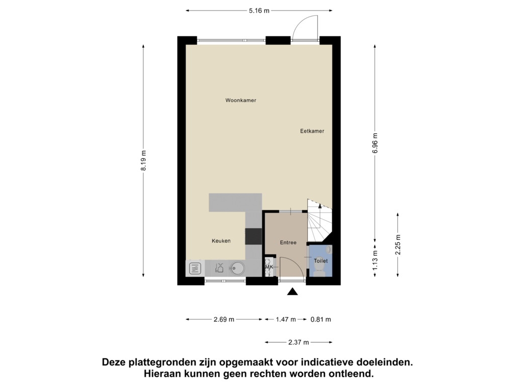 Bekijk plattegrond van Begane Grond van Van Goudoeverstraat 15