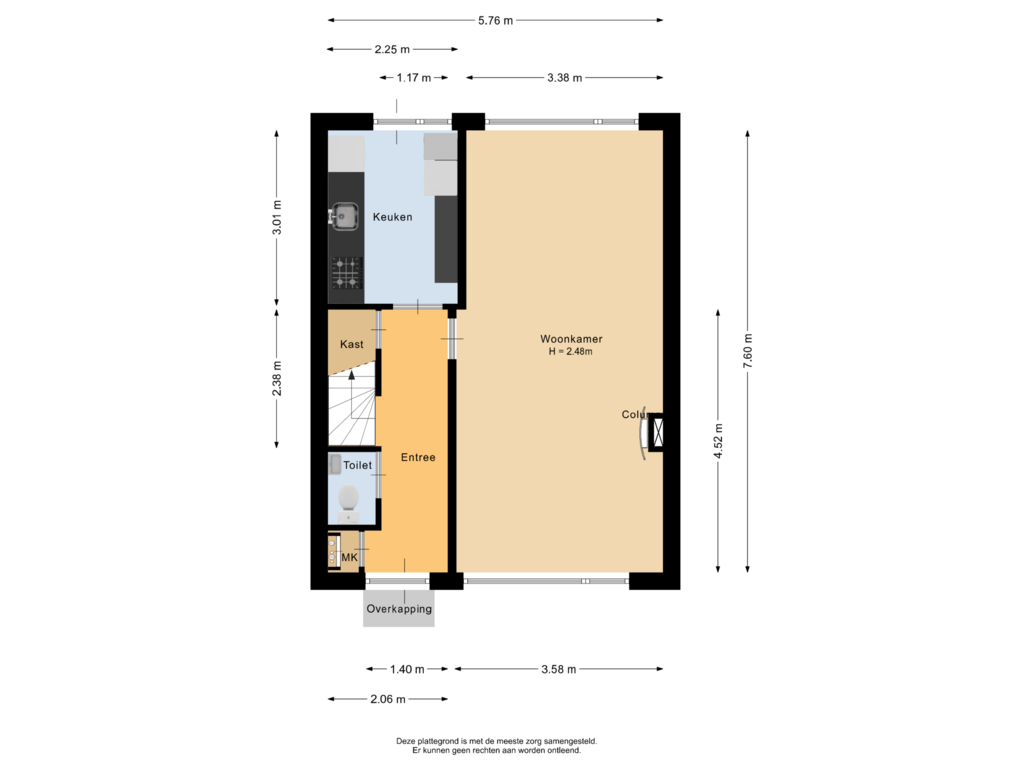 Bekijk plattegrond van Begane grond van Berkenlaan 15