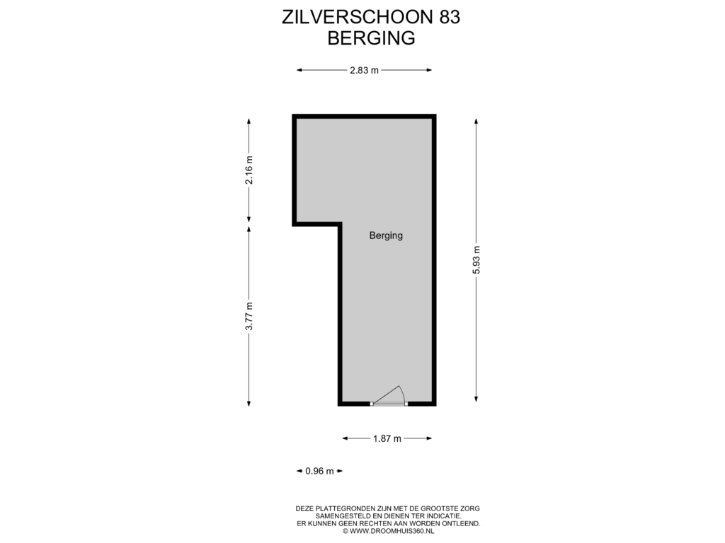 Bekijk plattegrond van Berging van Zilverschoon 83