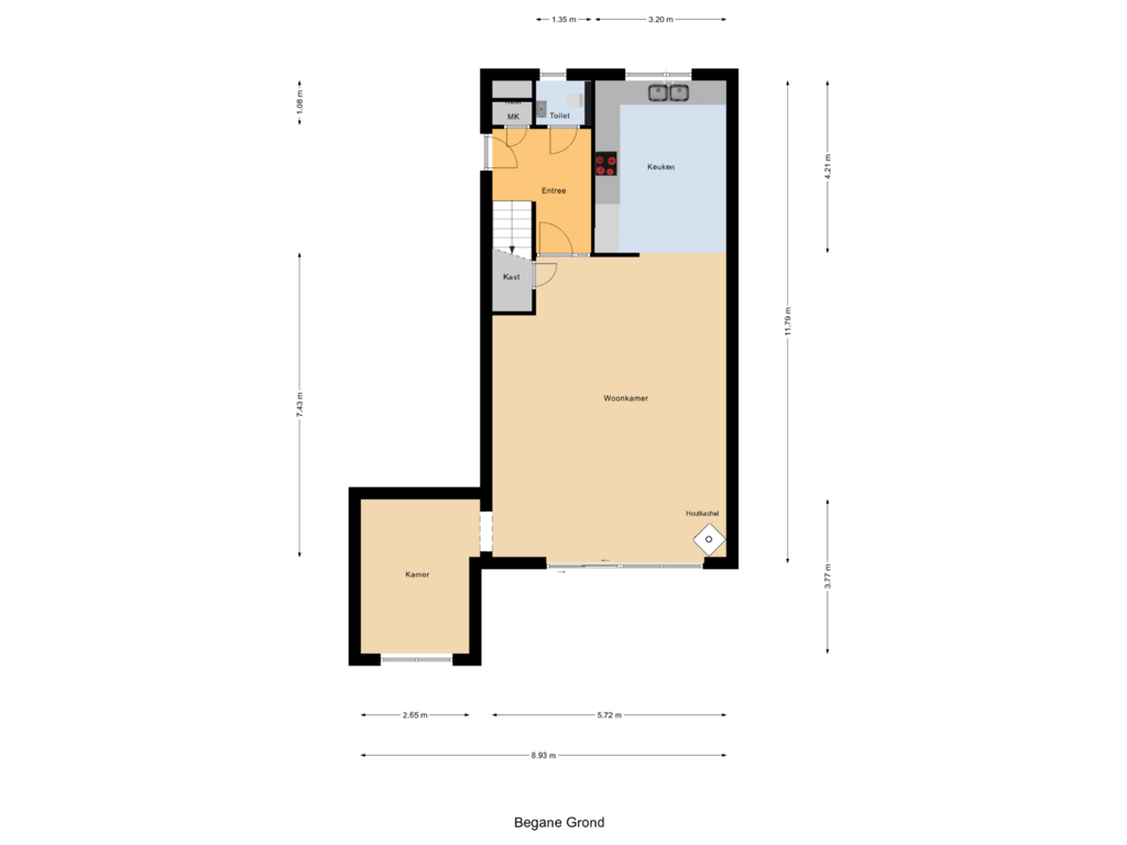 Bekijk plattegrond van Begane Grond van Noordpark 34