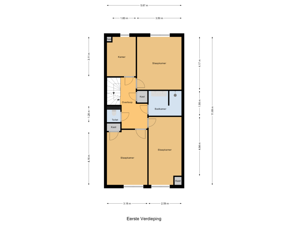 Bekijk plattegrond van Eerste Verdieping van Noordpark 34