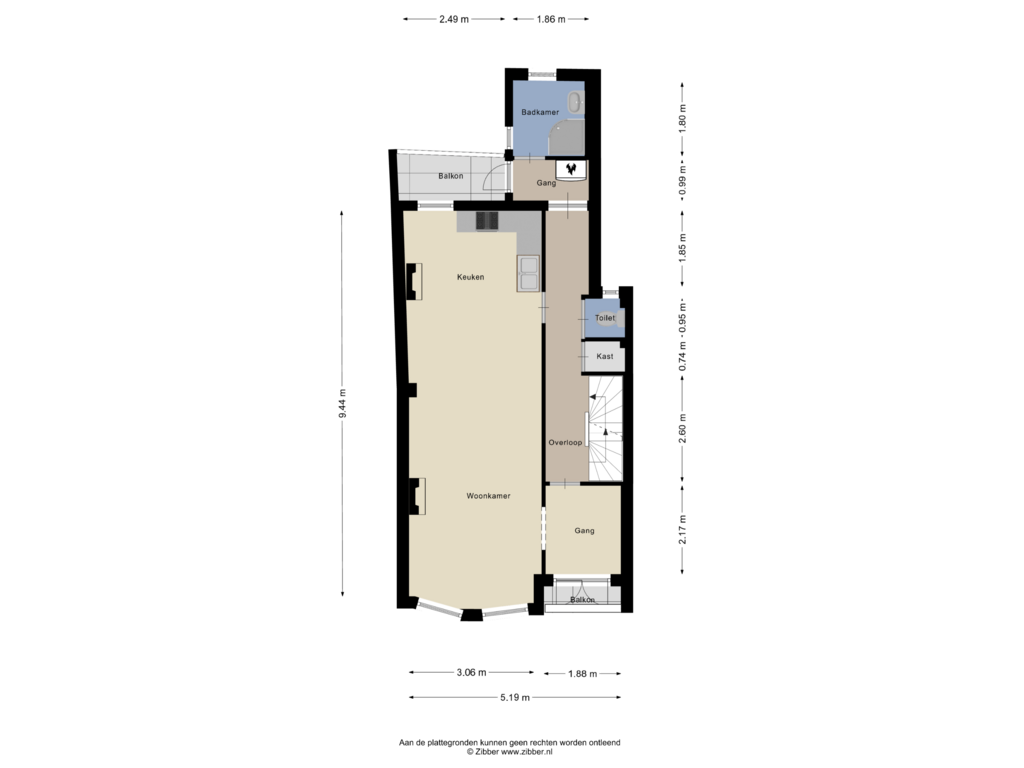 Bekijk plattegrond van Eerste verdieping van Jan van Houtkade 7