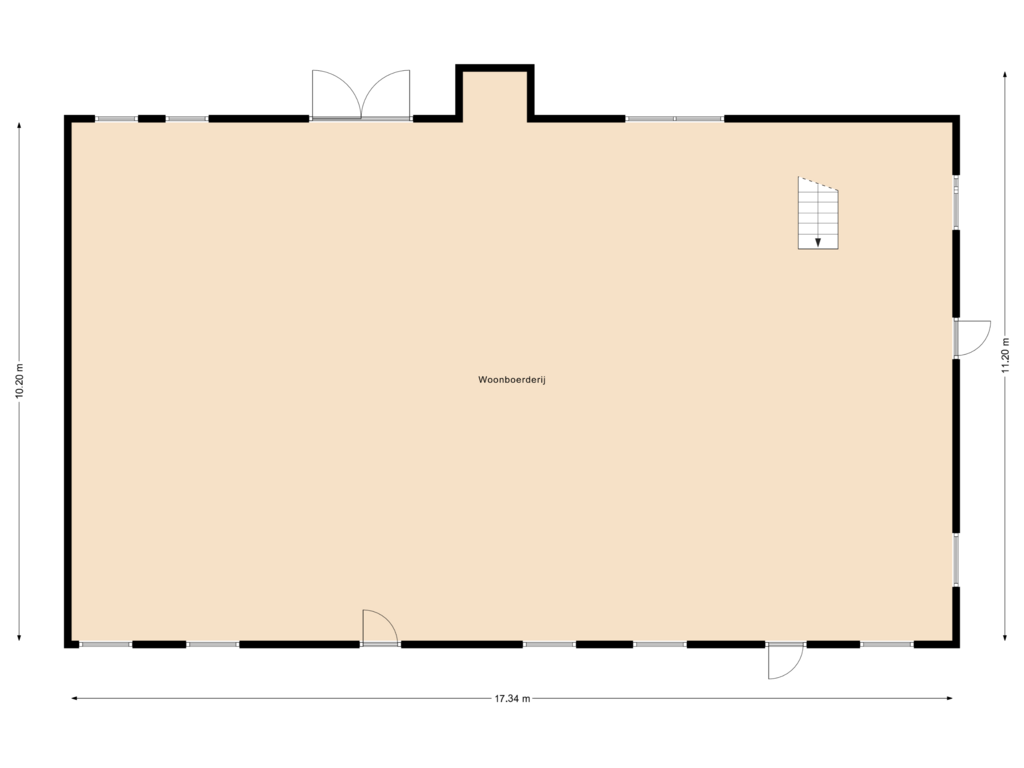 View floorplan of Woonboerderij of Sweenslag 18