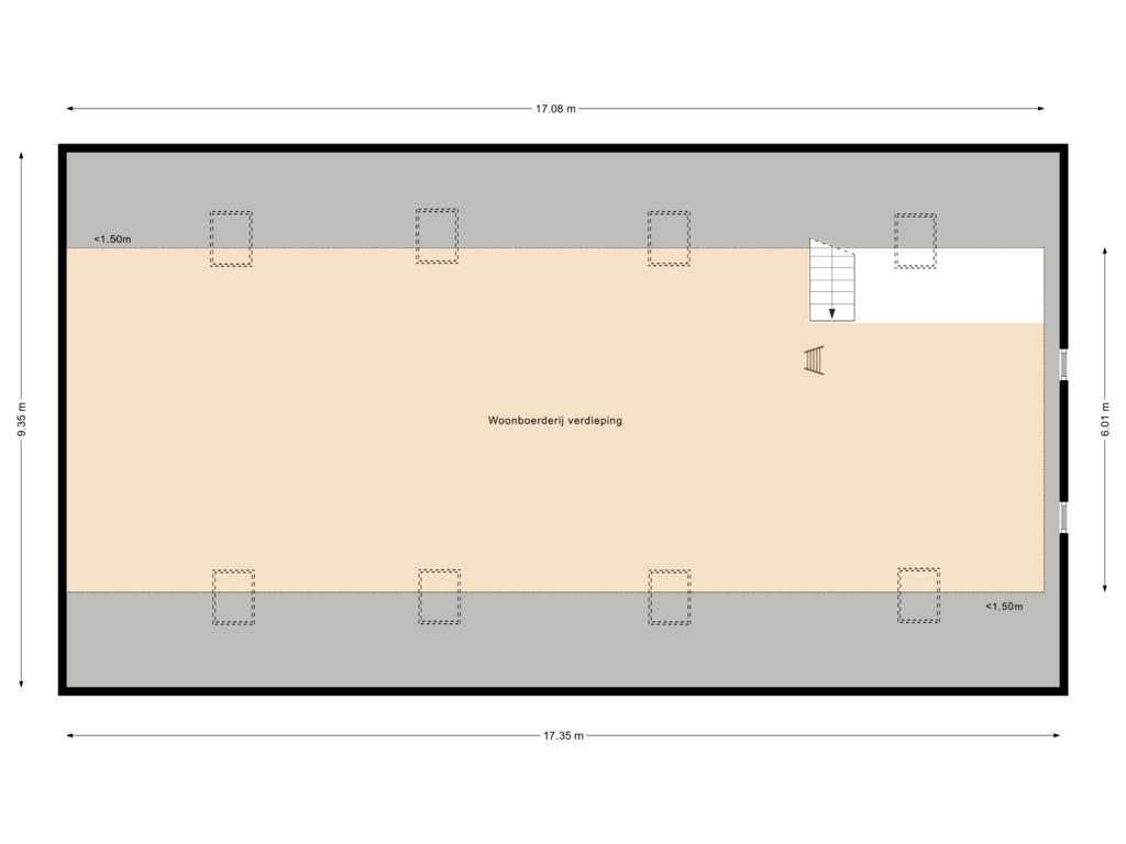 View floorplan of Woonboerderij verdieping of Sweenslag 18