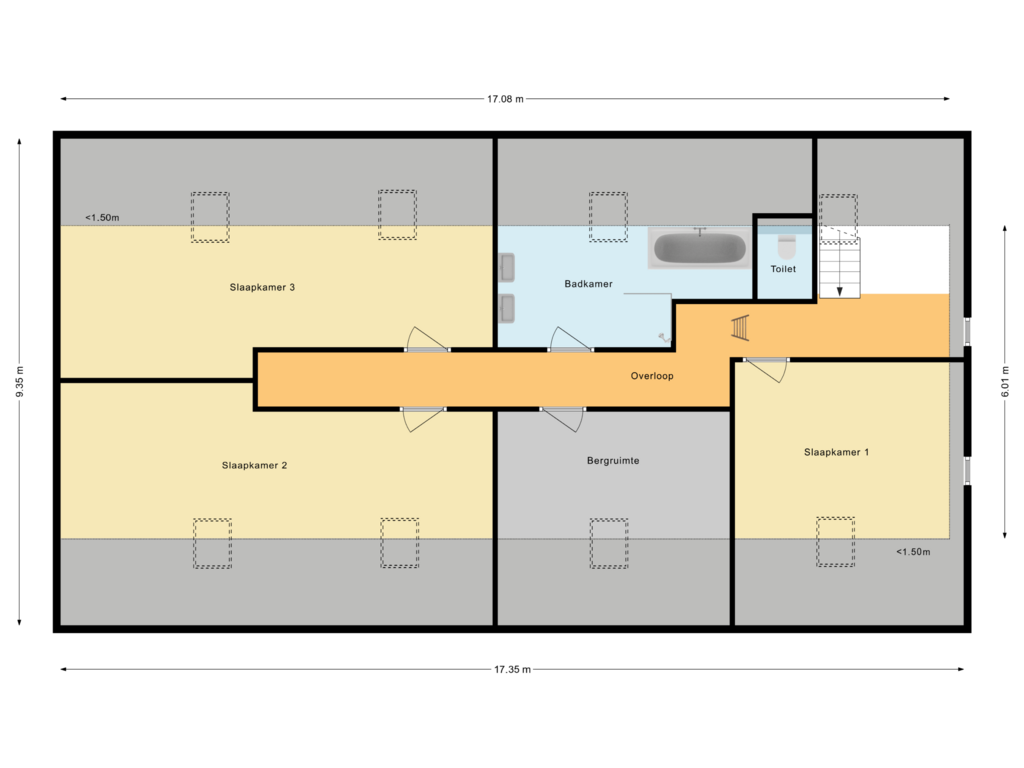 View floorplan of Woonboerderij verdieping - Optie of Sweenslag 18