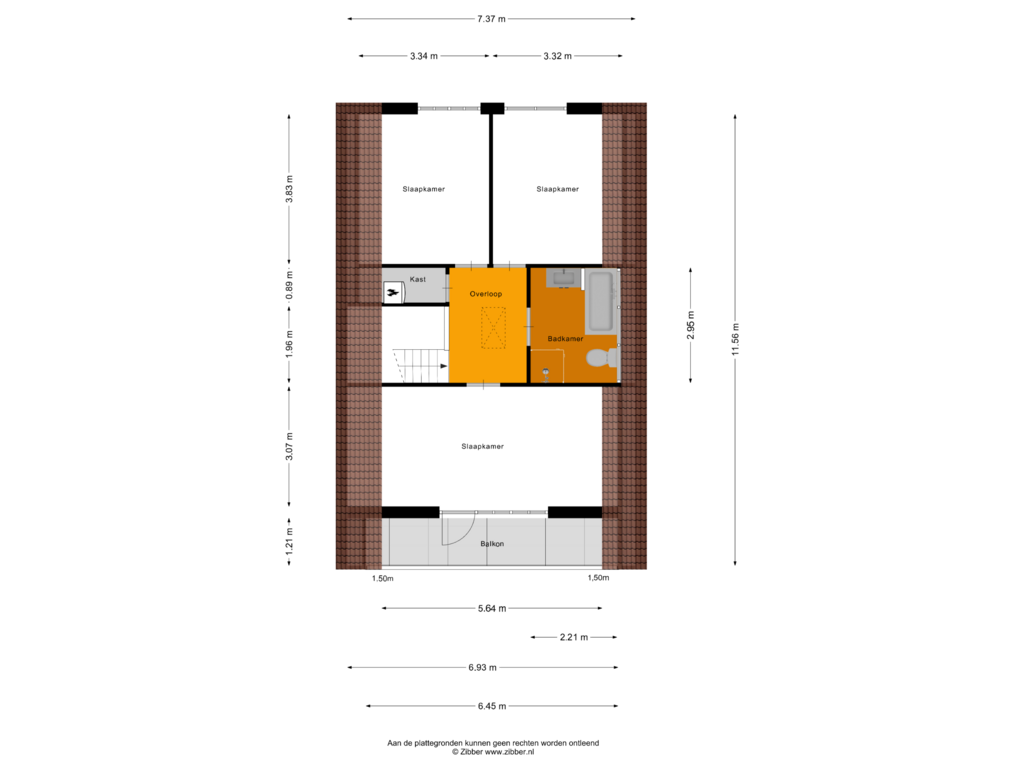 View floorplan of Eerste Verdieping of Zandkreekstraat 9