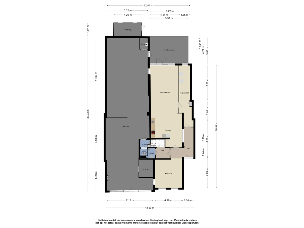 Bekijk plattegrond van B.O.G - begane grond + begane grond van Poststraat 8