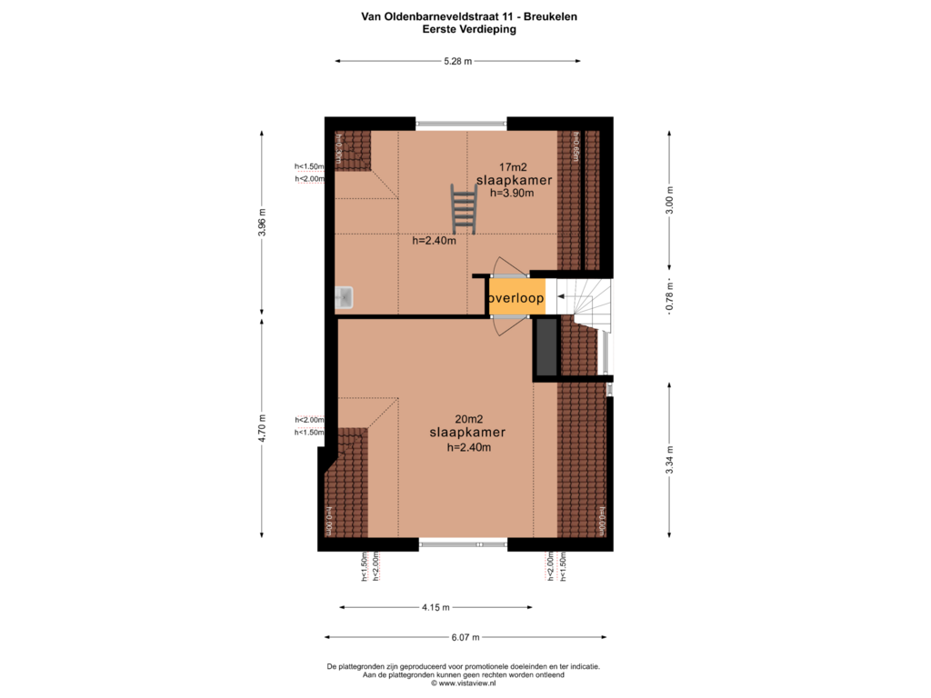 Bekijk plattegrond van EERSTE VERDIEPING van Van Oldenbarneveltstraat 11