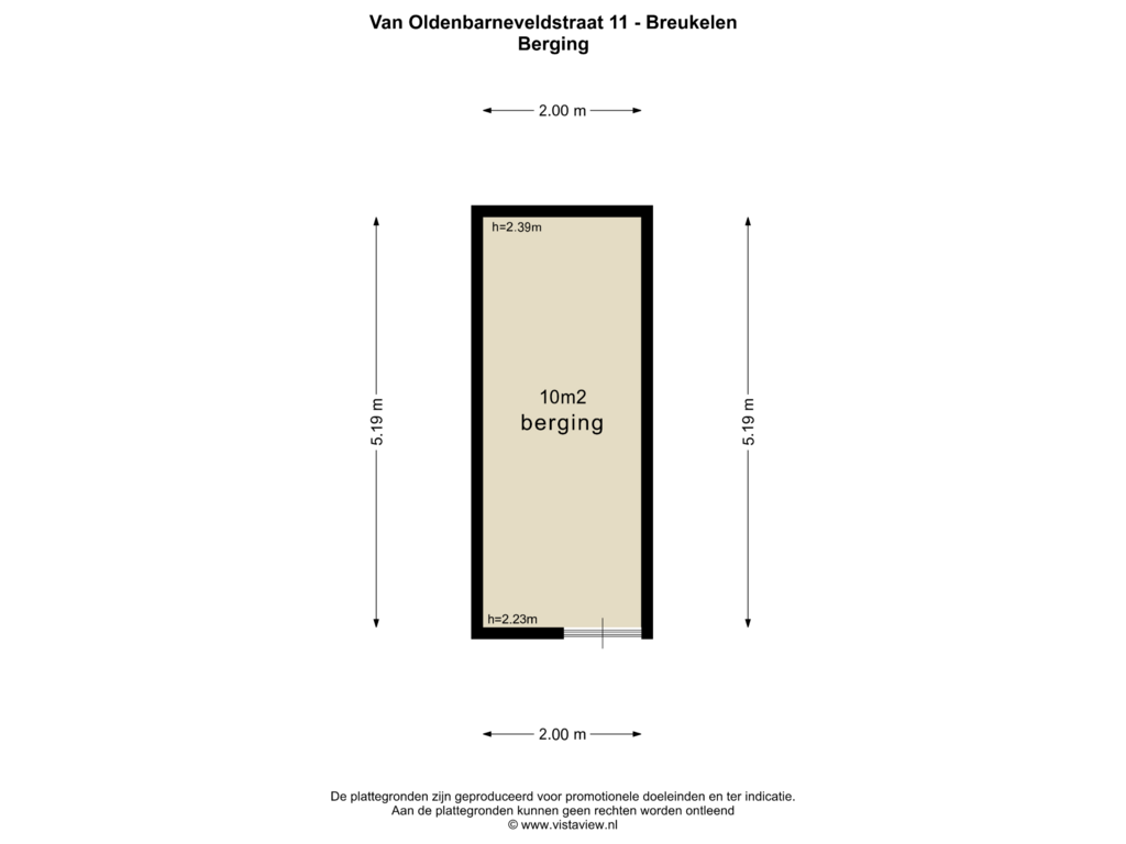 Bekijk plattegrond van BERGING van Van Oldenbarneveltstraat 11