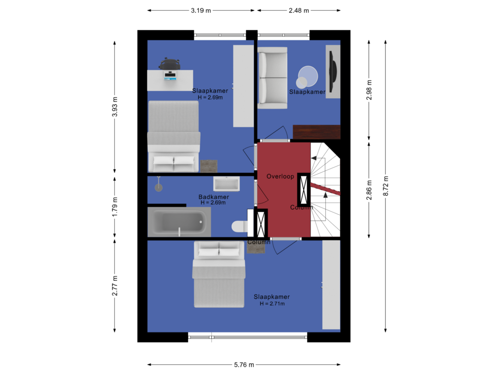 Bekijk plattegrond van Eerste verdieping van Peellandhof 14