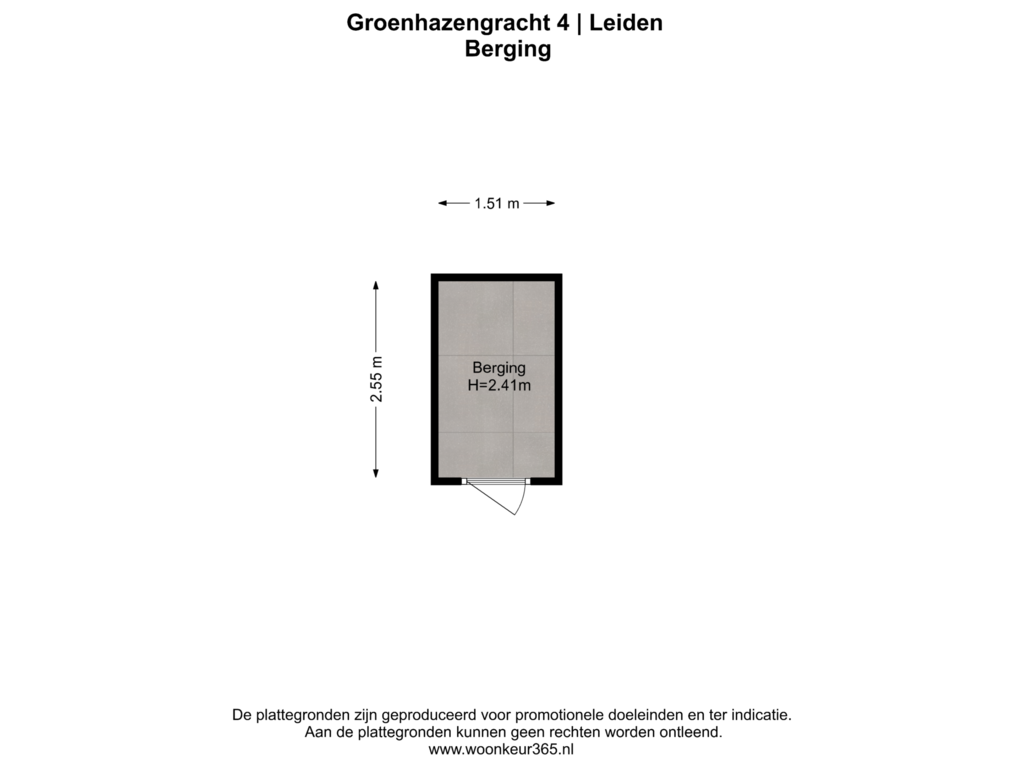 Bekijk plattegrond van Berging van Groenhazengracht 4