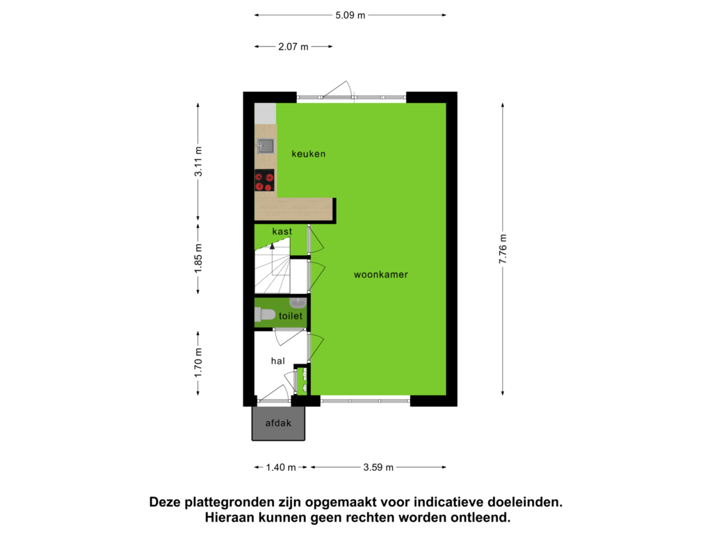 Bekijk plattegrond van begane grond van Kolfbaanstraat 19