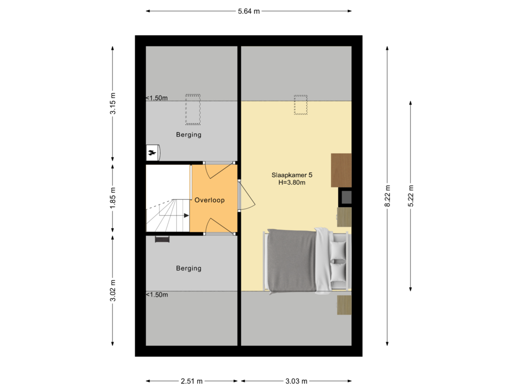 Bekijk plattegrond van Tweede verdieping van Harpdreef 6