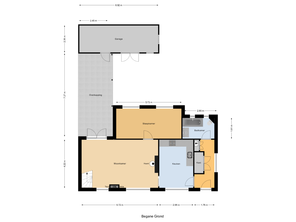 Bekijk plattegrond van Begane Grond van Langstraat 45