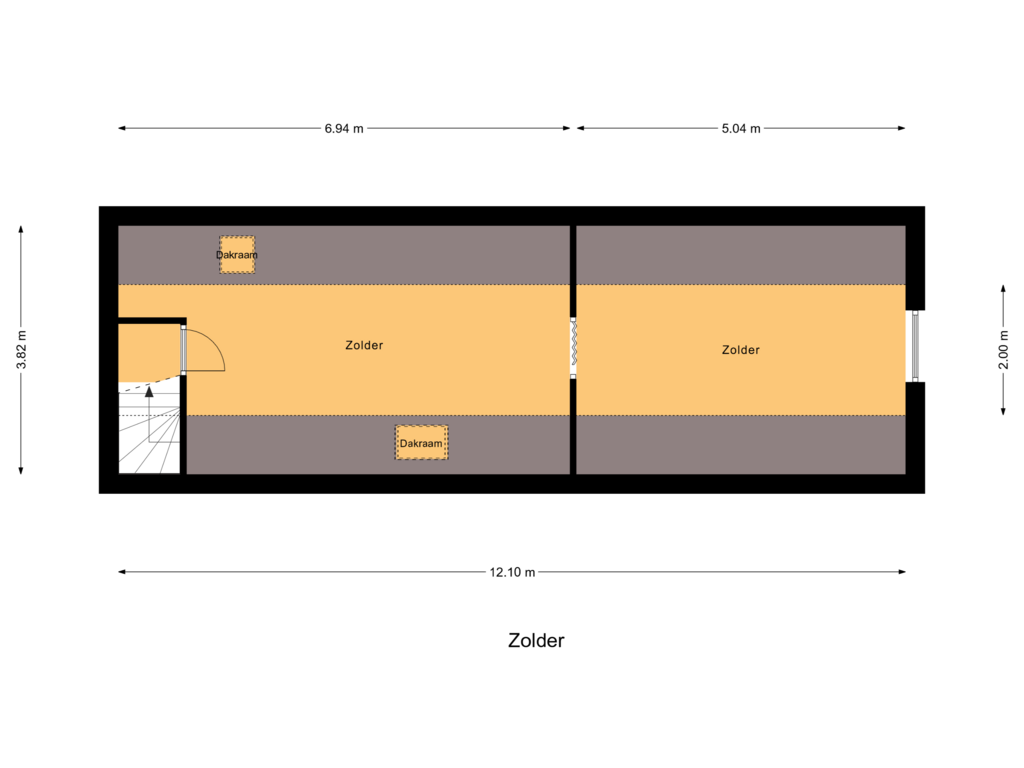 Bekijk plattegrond van Zolder van Langstraat 45