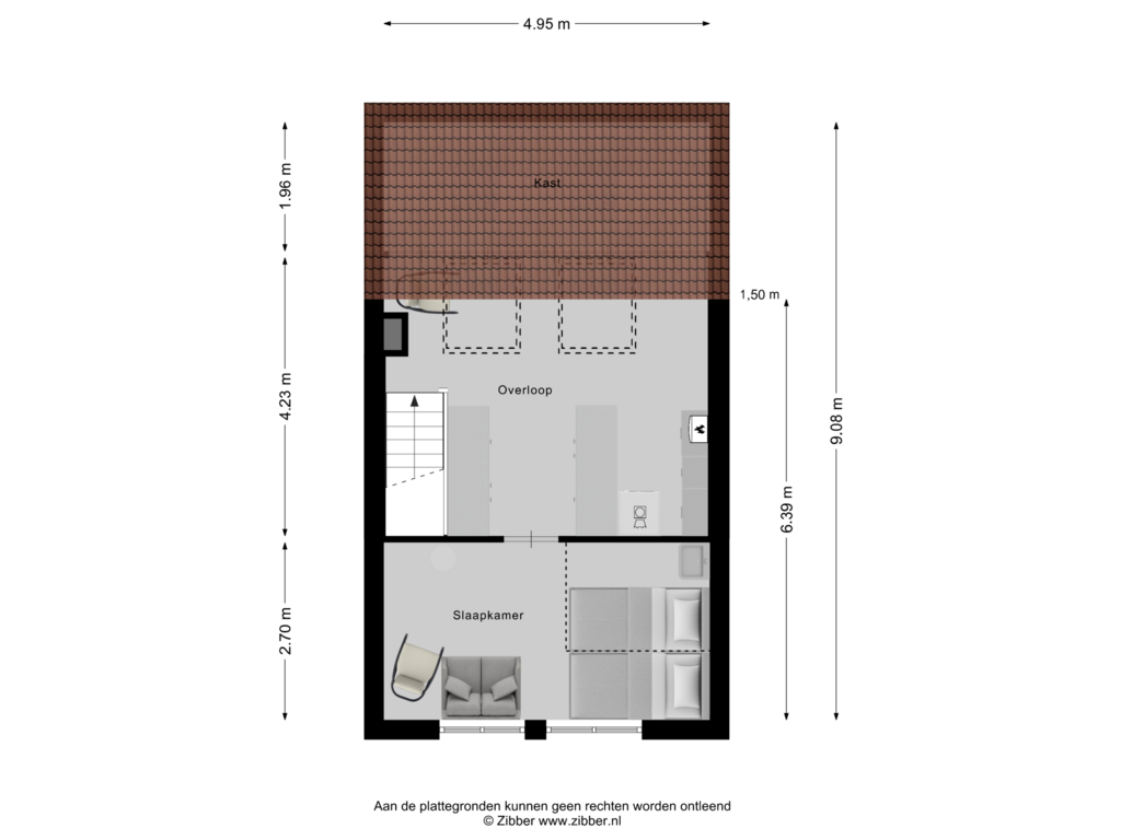 Bekijk plattegrond van Tweede Verdieping van Helmondstraat 50