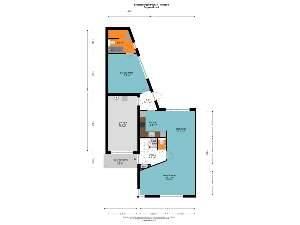 Bekijk plattegrond van BEGANE GROND van Schaarsbergendreef 24